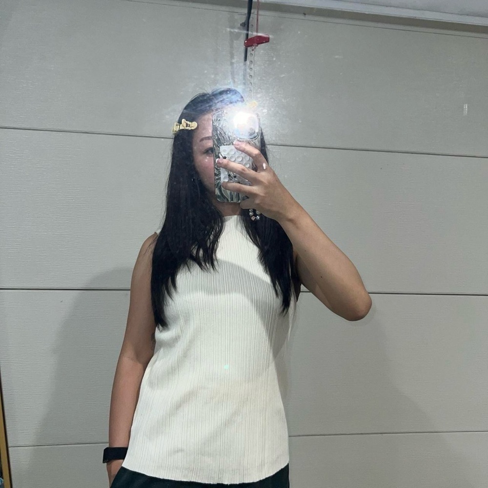 Cream Ribbed Tank Top - Picture 7 of 7